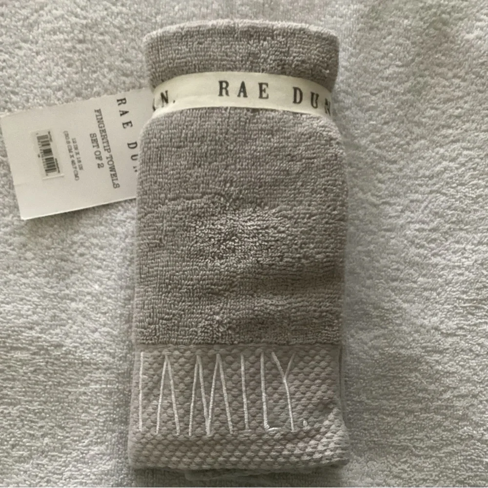 Rae Dunn Blessed Family Fingertip Towels Set 12 x 18 inches NWT
